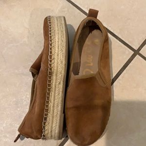 Sam Edelman Carrin Suede Leather Tan Espadrilles